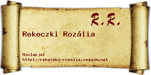 Rekeczki Rozália névjegykártya